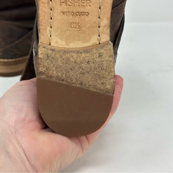 Eileen Fisher Oiled Leather Fold Down Boots - Picture 13 of 14